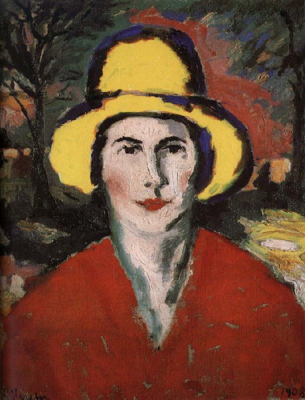 Kasimir Malevich The Woman wear the hat in yellow oil painting image